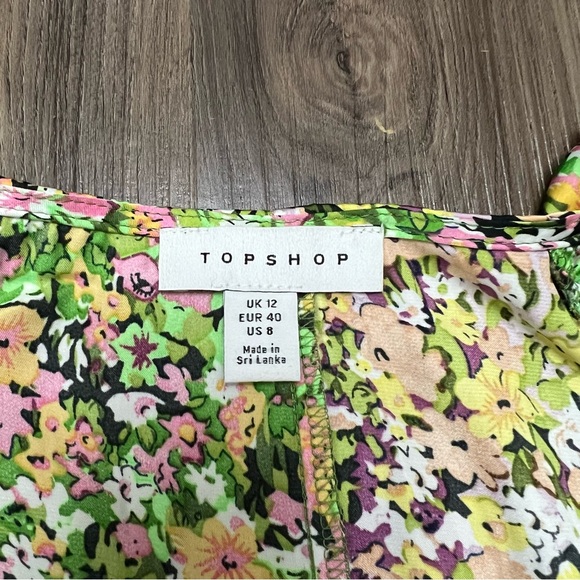 TOPSHOP women sz 8 Multi Floral Mix And wrap top Match Blouse - Picture 6 of 10